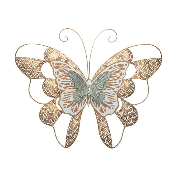 Kovová závěsná dekorace Mauro Ferretti Butterfly Wood A, 59,5 x 45,5 cm