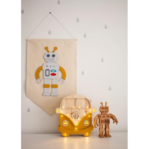 Oranž laualamp männipuidust , kõrgus 29 cm Van - Little Lights-image-1