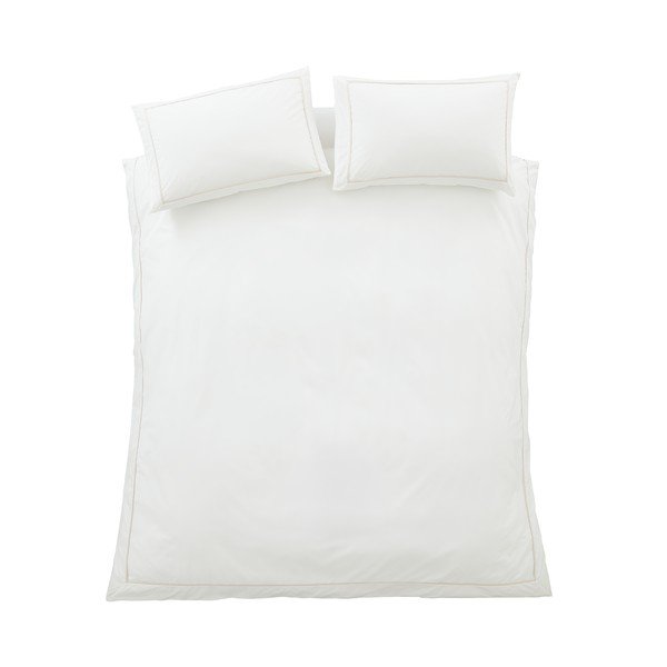 Valge/beež puuvillasest perkaalist üheinimesevoodipesu 135x200 cm Contrast Trim - Bianca