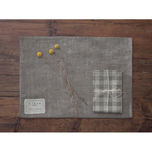 4 linasest salvrätikust koosnev komplekt Grey Vichy, 43 x 43 cm - Really Nice Things-image-3