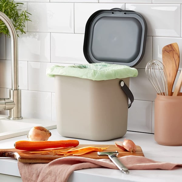 Helepruun konteiner kompostitavate jäätmete jaoks 6 l Albula - Rotho-image-1