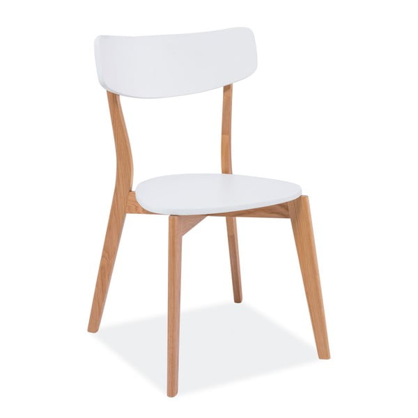 Bílá jídelní židle s nohama z dubového dřeva Signal Mosso