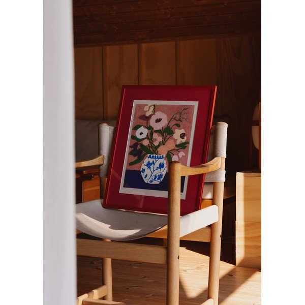 Plakat 30×40 cm Flowers on Blue Table – The Poster Club-image-1