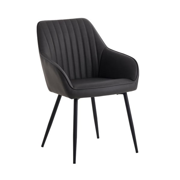 Tumehallid käetugedega kunstnahast söögitoolid 2tk komplektis Nolan Stripe - Unique Furniture