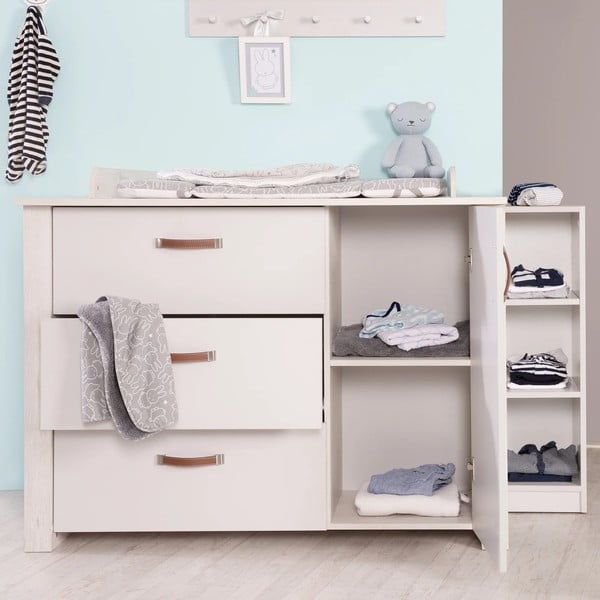 Valge mähkimislaud 126x99 cm Mila – Roba-image-1