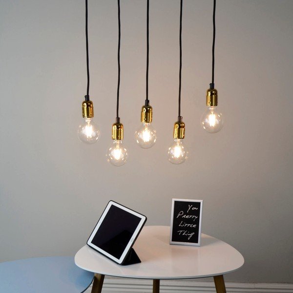 Must/kuldne rippvalgusti metallist varju ø 4 cm Uno - Sotto Luce-image-1