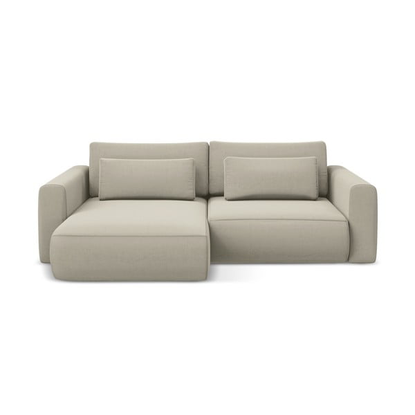 Beež sametist lahtikäiv/panipaigaga nurgadiivan (vasak nurk/lamamisosaga) Kapua – Makamii