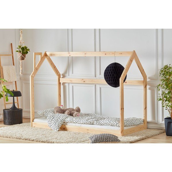Laste puidust voodi maja kujul , 200 x 90 cm House - Pinio-image-1