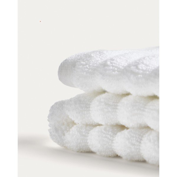 Valge puuvillane froteerätik 50x90 cm Navira - Kave Home-image-4
