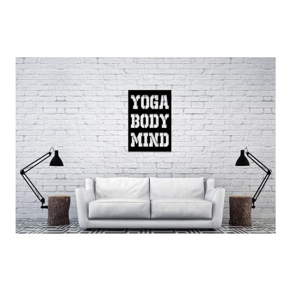 Černá nástěnná dekorace Oyo Concept Yoga Body Mind, 35 x 50 cm
