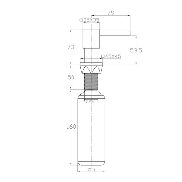 Läikiv hõbedane plastmass sisseehitatud seebidosaator  350 ml – Sapho-image-1