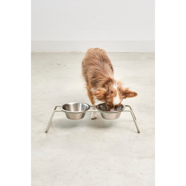 Roostevabast terasest koerakausside komplekt koos alusega Cena Greige M - MiaCara-image-4