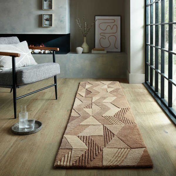 Pruun käsitsi kootud villane vaip 60x230 cm Moda Asher - Flair Rugs-image-1