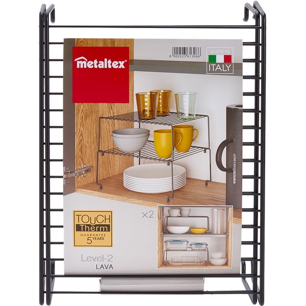 Komplekt 2 musta lisariiulit kööki Brooklyn Lava - Metaltex-image-4