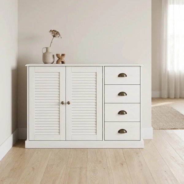 Valgest männist kummut 125x80x38 cm Edith - Støraa-image-3
