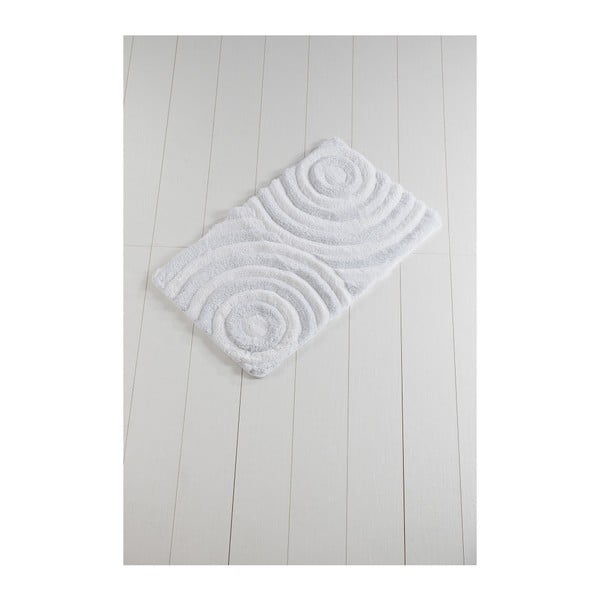 Bílá koupelnová předložka Confetti Bathmats Wave White, 60 x 100 cm