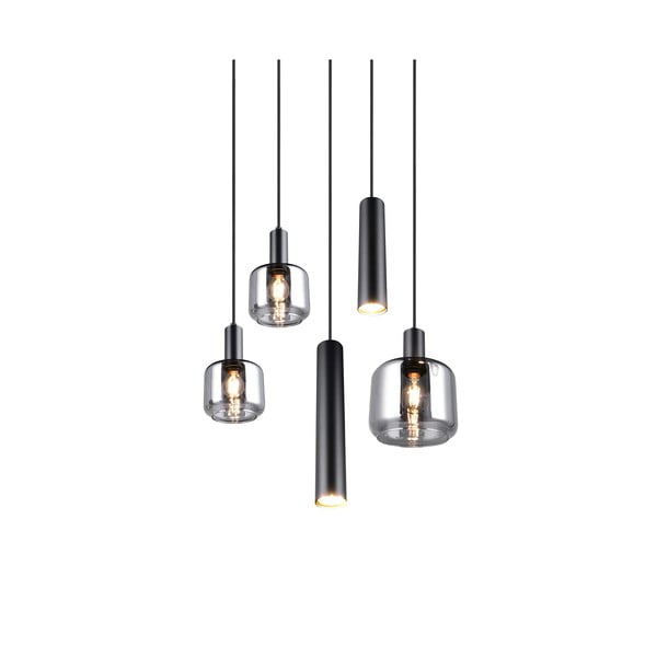 Must rippvalgusti metallist-klaasist varjuga ø 40 cm Mataro - Trio-image-3