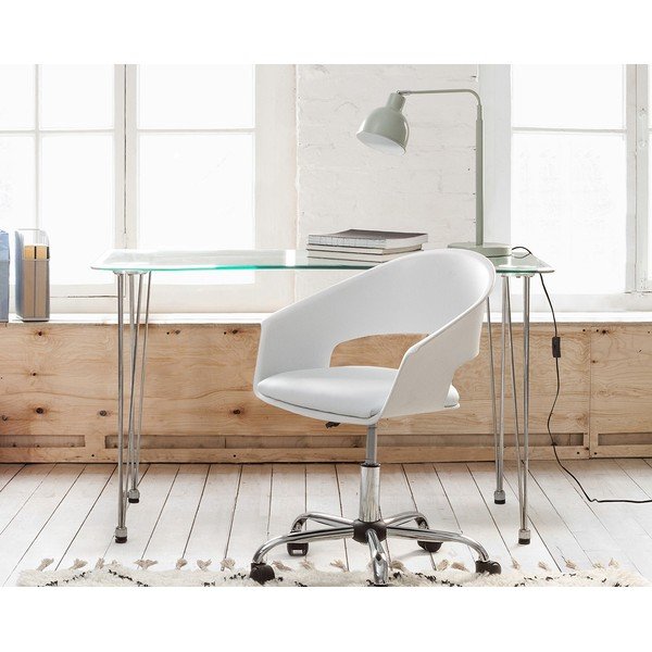 Töölaud klaasist pealispinnaga 60x120 cm Rondo - Bizzotto-image-1