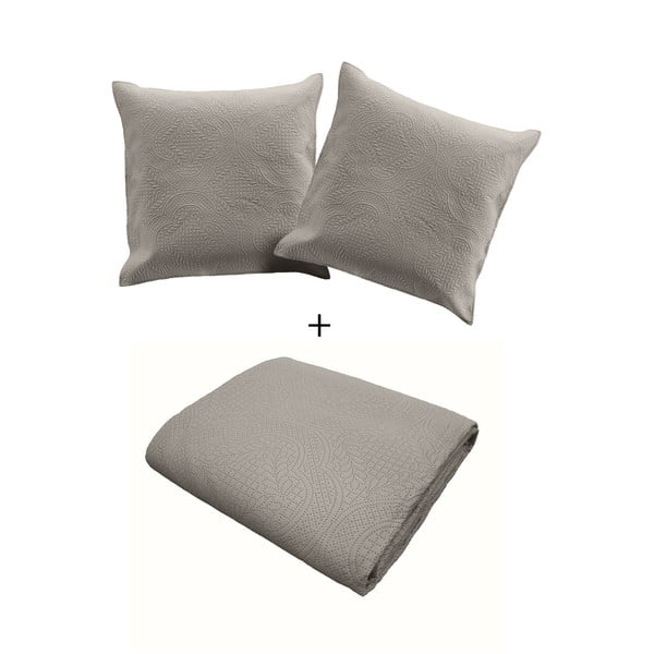 Hall mikrokiust voodikatte ja padjakatete komplekt 240x220 cm Romane – douceur d'intérieur-image-2