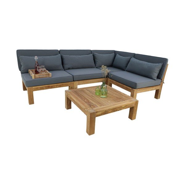 Halli värvi teakpuidust aialounge komplekt 4-le inimesele Aruba - HSM collection-image-2