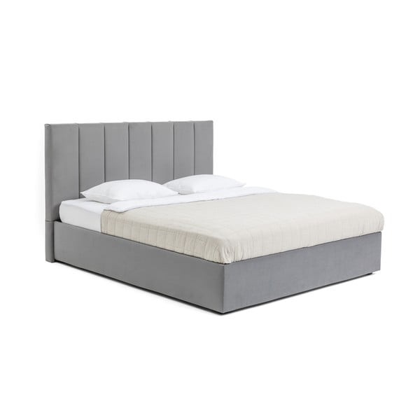 Hall polsterdatud kaheinimesevoodi koos madratsi, voodipõhja ja panipaigaga 160x200 cm Thessa Bold Line - Bonami Selection-image-3