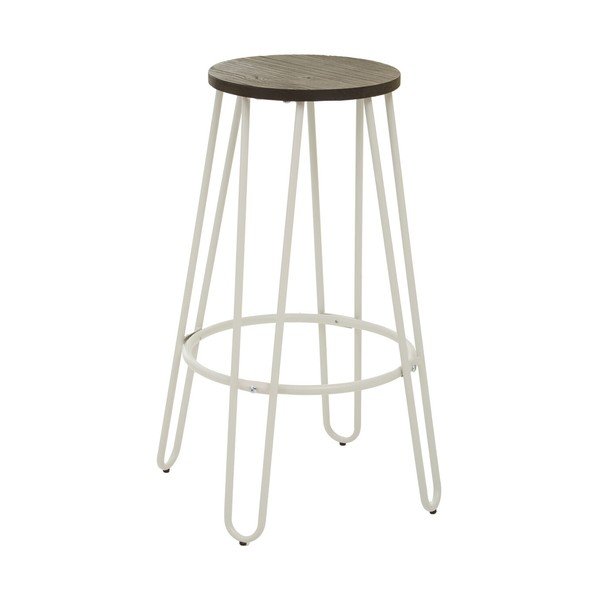 Valge/naturaalsest jalakaspuidust baaritool (istme kõrgus 75 cm) District - Premier Housewares