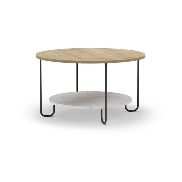 Ümmargune tammedekooriga  diivanilaud ø 80 cm Tonka - Marckeric-image-2