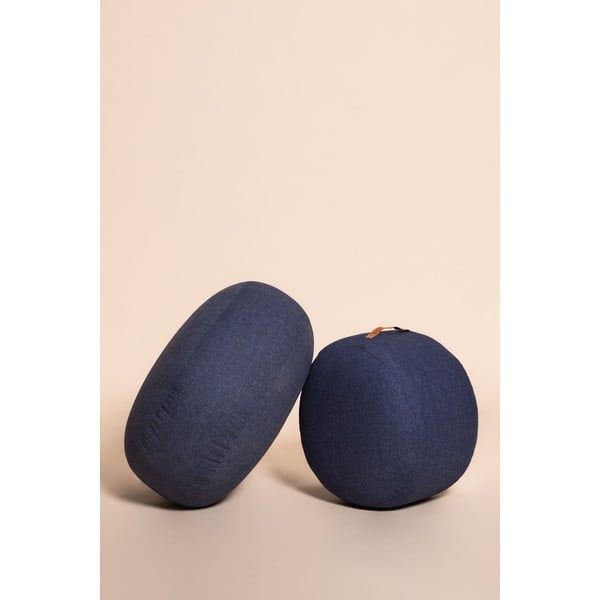 Tumesinine pouf Zerio, ø 50 cm Mochi - Hübsch-image-3