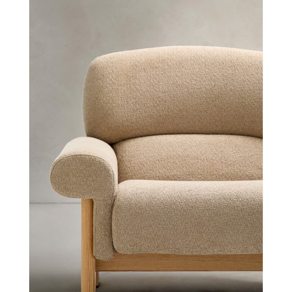 Beež šenillist tugitool Nema - Kave Home-image-4