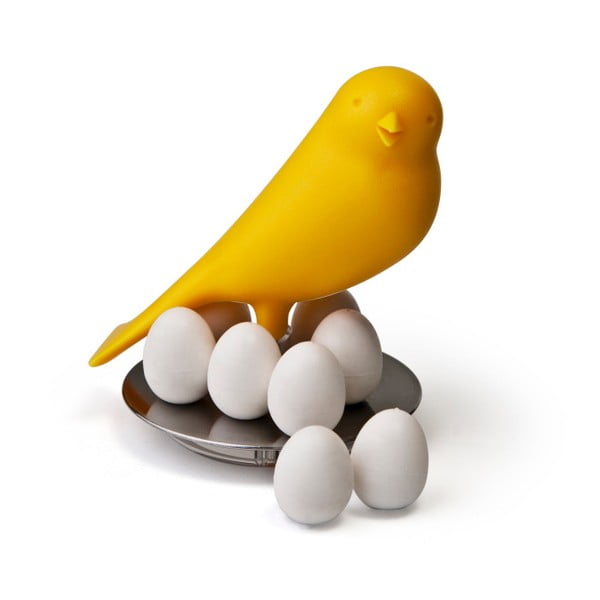 Žlutý stojánek s magnety Qualy Magnetic Egg Sparrow
