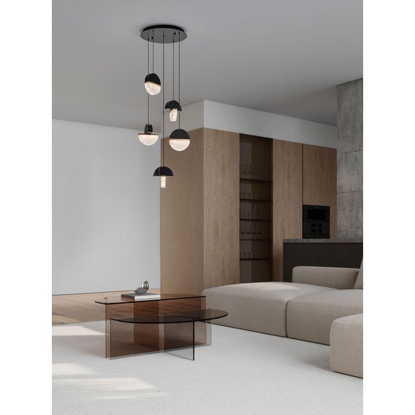 Must metallist hämardatav LED-ripatslamp ø 46 cm Dorin - Nova Luce-image-1
