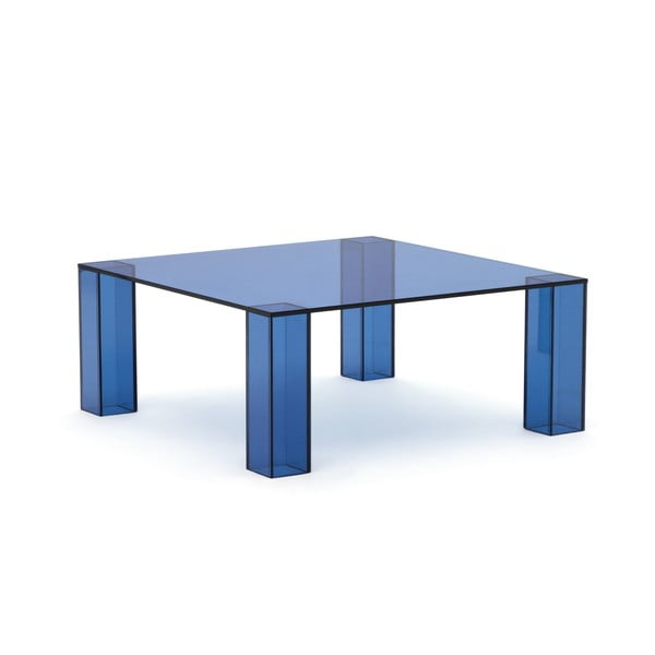 Sinine klaasist diivanilaud 85x85 cm Adularia - Kave Home