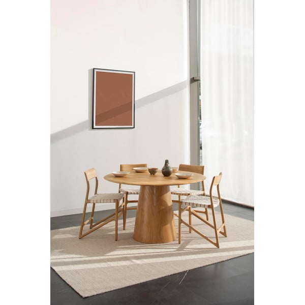 Valge istmega söögitool, mis on valmistatud täispuidust tammepuust. Fawn - Gazzda-image-2