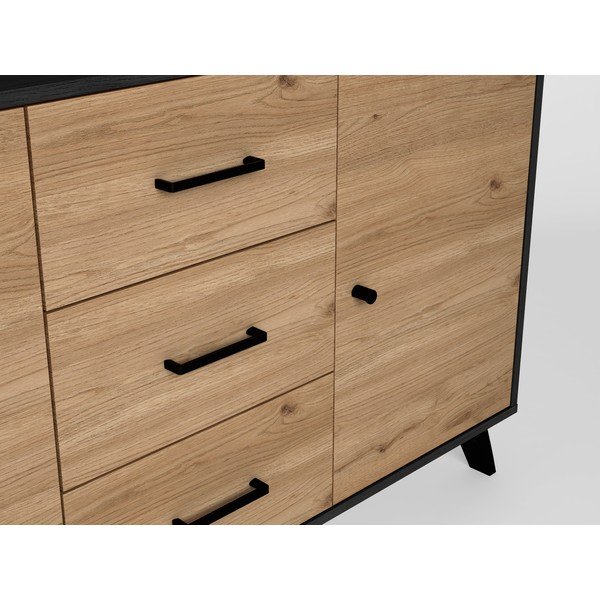 Must/loomulik madal kapp tammepuust 181x81 cm Bocami - Marckeric-image-4