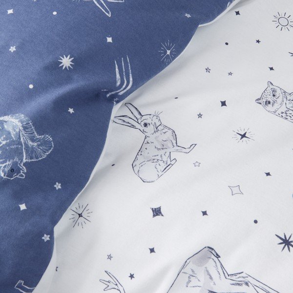 Flanell laste voodipesu 135x200 cm Starlight Animals - Bianca-image-4