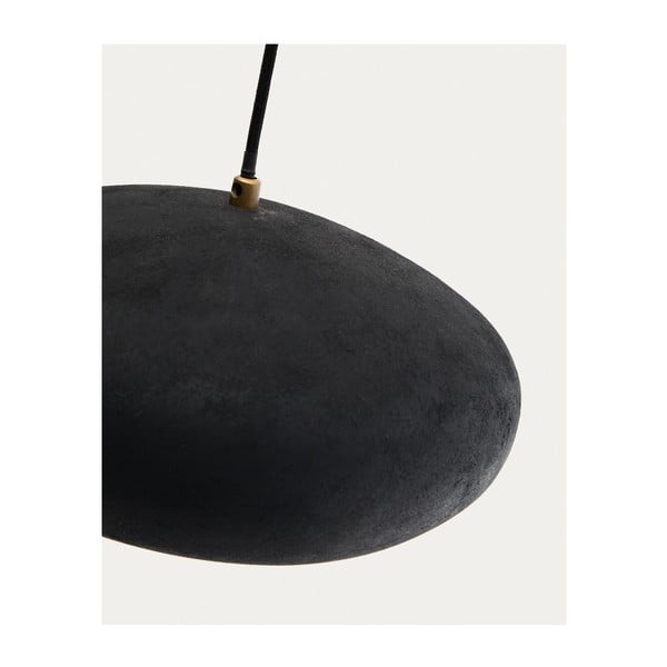 Must rippvalgusti metallist varjuga ø 30 cm Inda - Kave Home-image-4