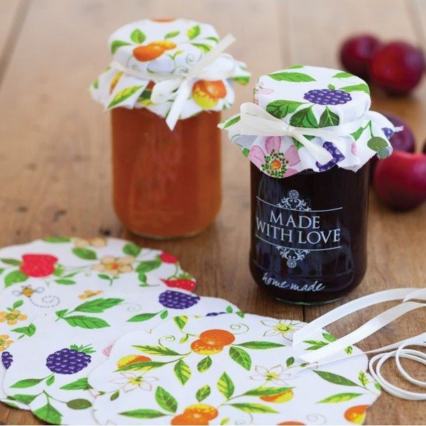 Sada 8 textilních ozdob na zavařovačky Kitchen Craft Fruit-image-1