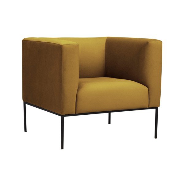 Žluté sametové křeslo Windsor & Co Sofas Neptune-image-2