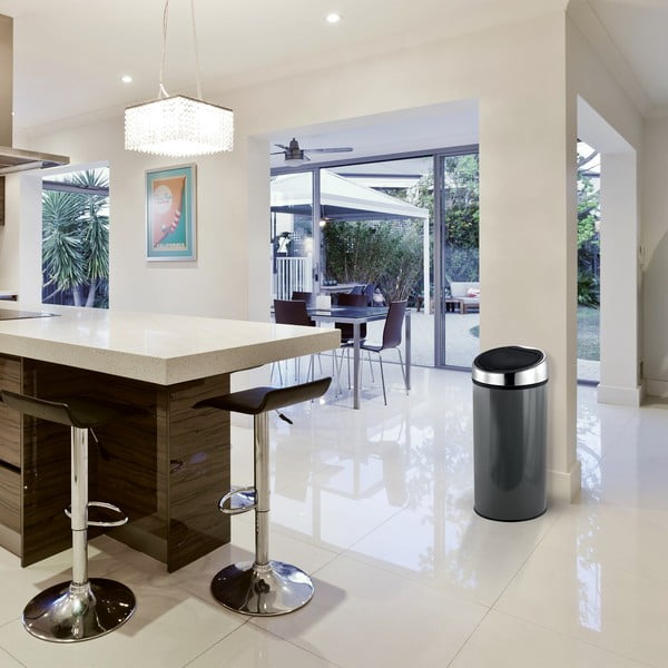 Tumehall puutetundlik terasest prügikast 30 l - MSV-image-1