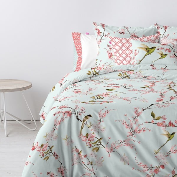 Helesinine/roosa puuvillane tekikott 140x200 cm Chinoiserie – Happy Friday-image-1