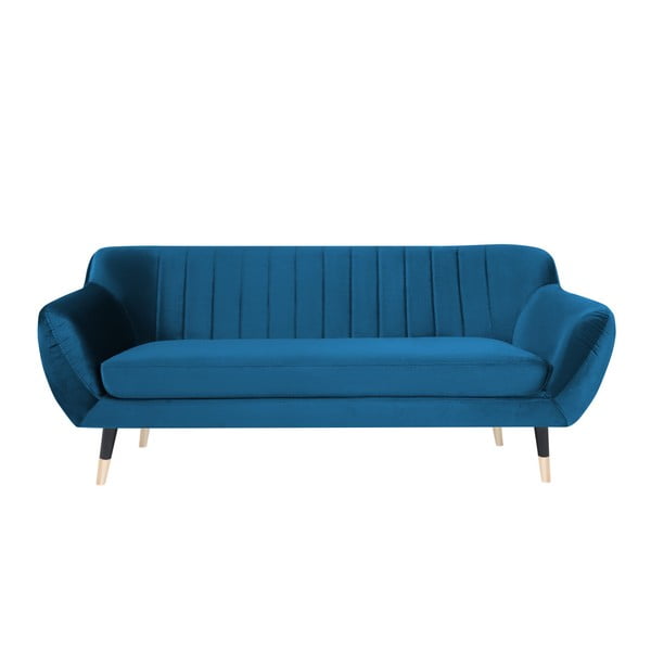 Modrá pohovka s černými nohami Mazzini Sofas Benito, 188 cm