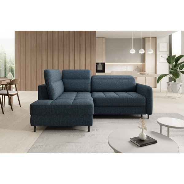 Sinine sametist lahtikäiv/sahtliga nurgadiivan (vasak nurk/L-kujuline) Barea – ELTAP-image-3