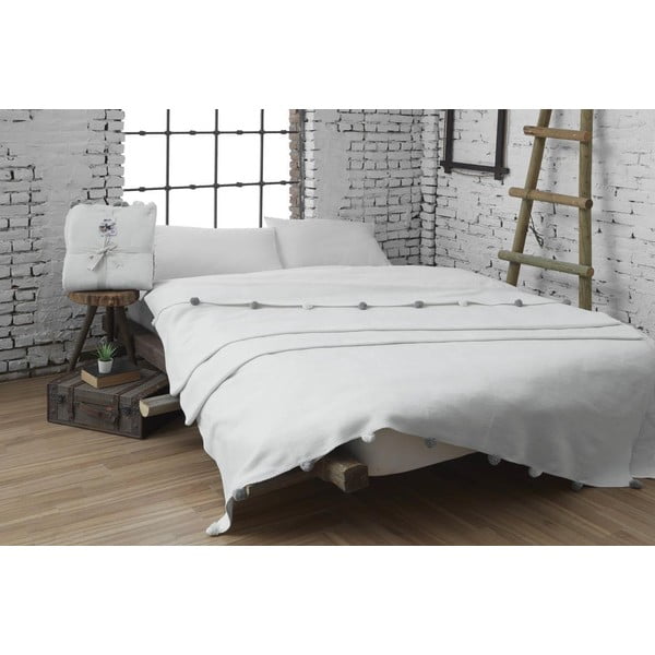 Kreem fliisist voodikate 150x200 cm Pom Pom - Mijolnir-image-1