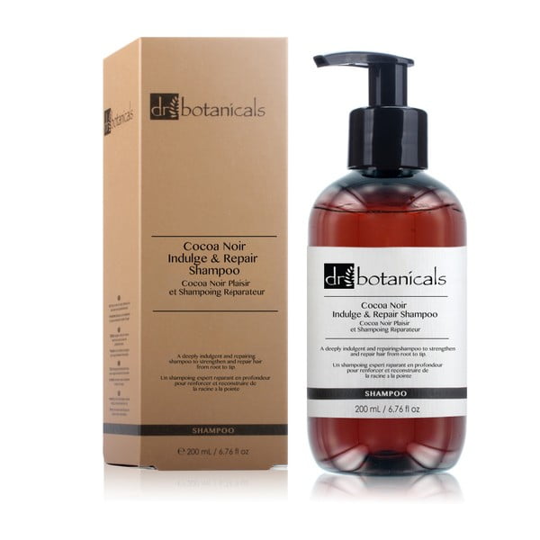 Šampon na poškozené vlasy Dr. Botanicals Cocoa Noir Indulge and Repair, 200 ml