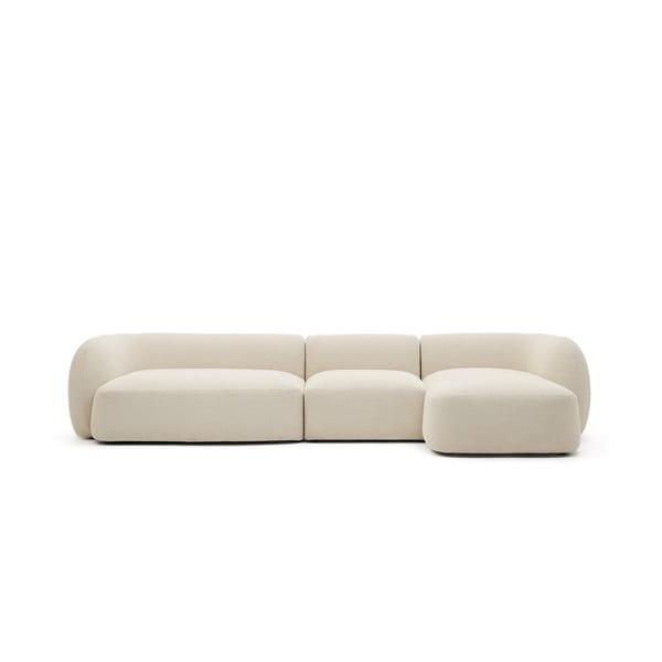 Kreem šenillist nurgadiivan (parem nurk) Martina - Kave Home