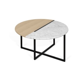 Ümmargune kohvilaud tammeplaadiga ø 80 cm Sonata - TemaHome