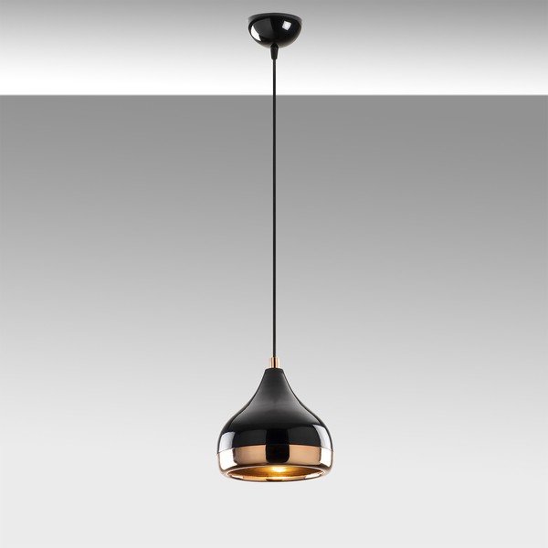 Must rippvalgusti plastist varjuga ø 17 cm – Opviq lights-image-1