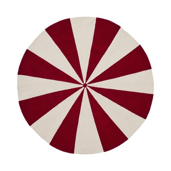 Punane/valge laste puuvillasegust vaip ø100 cm Wirla - Kave Home