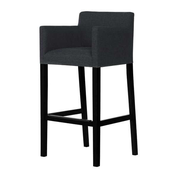 Tmavě šedá barová židle s černými nohami Ted Lapidus Maison Sillage