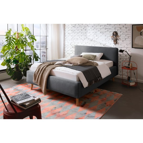 Antratsiitne polsterdatud üheinimesevoodi ilma voodipõhjata 120x200 cm Mattis – Meise Möbel-image-1